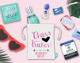 Bachelorette Favor Bag | Cheers Bitches Cotton Canvas Goodie Bag