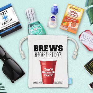 Kit para Recuperar a Ressaca da Despedida de Solteiro - Prepare-se Antes de Começar - Sacola de Lembrancinhas para Despedida de Solteiro | Montado | Ideias para Despedida de Solteiro