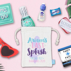 Last Splash Mermaid Bachelorette Favor Hangover Kit Bachelorette Party | Favor Bags | Bachelorette Goodie Bags | Bachelorette Ideas image 1