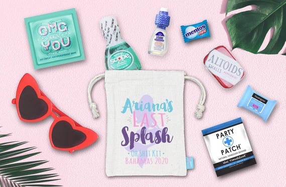 Last Splash Mermaid Bachelorette Favor Hangover Kit Bachelorette Party | Favor Bags | Bachelorette Goodie Bags | Bachelorette Ideas