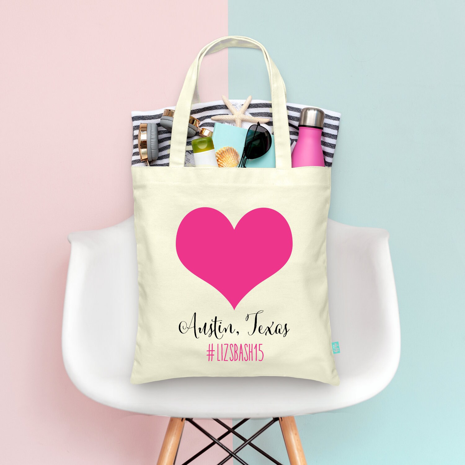 Bachelorette Party Hashtag Love Tote Wedding Tote Etsy
