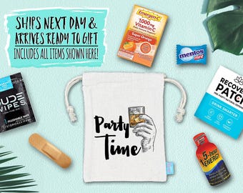 Bachelor Party Hangover Survival Kit with Supplies | Bachelor Party Recovery Bag | Bachelor Party Ideas | Party Time Kit