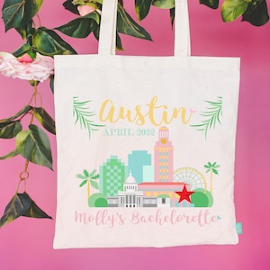 Austin Texas Bachelorette Party Tote Bag -Beach Bachelorette Party Tote - Wedding Welcome Tote Bag