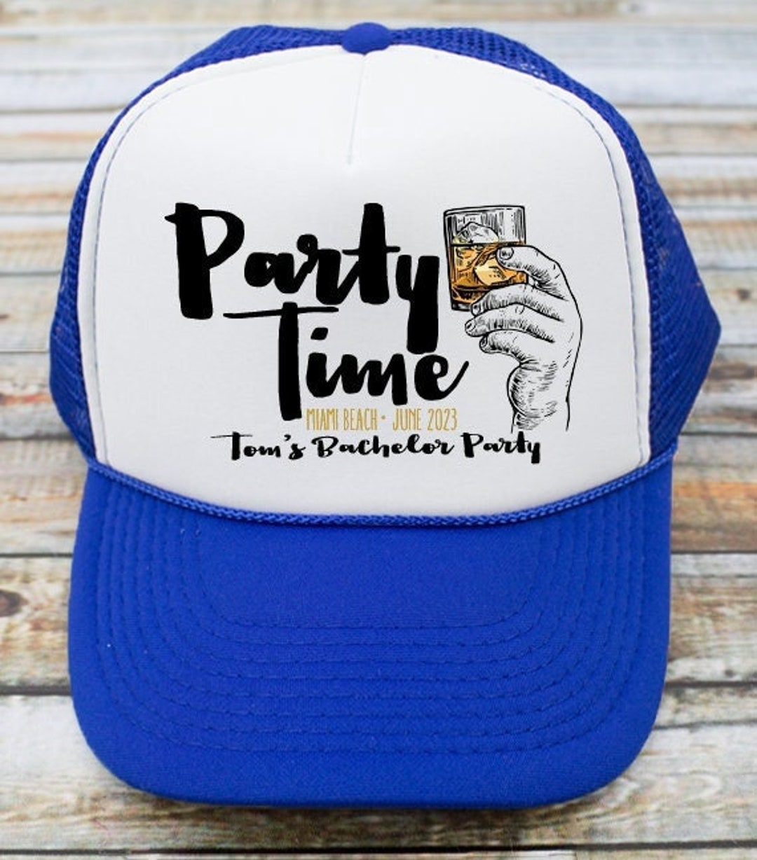 Party Time Bachelor Party Trucker Hat Custom Bachelor Party Hats