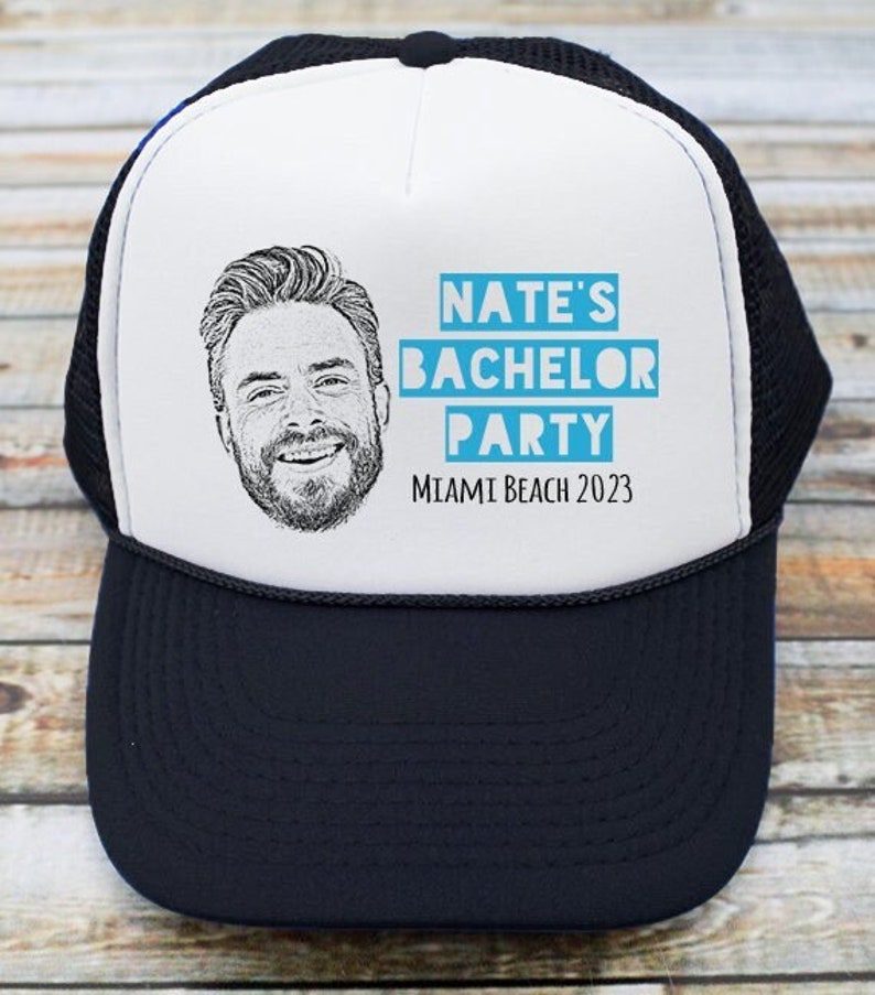 Bachelor Party Trucker Hat Custom Photo Bachelor Party Hats, Groomsmen Hats for Bachelor Party, Groomsmen Gift Bachelor Party Hat image 1