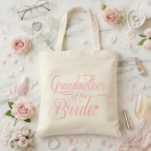 Grandmother of the Bride Tote Bag | Grandmother of the Bride Gift | Wedding Gift | Wedding Day Tote | Bridal Party Canvas Bag