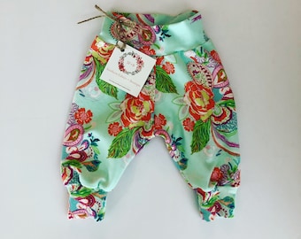 Baby Girl Clothes, Paisley Cuff Pants, Baby Clothes, Baby Pants