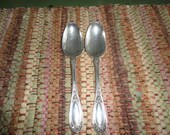 Antique 1835 R Wallace Serving Spoons Monogrammed B Blossom Design