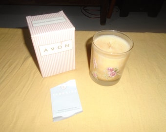 Vintage Avon Pink Ribbon Candle Box Included NOS Cancer Awareness Candle Scented Perceive