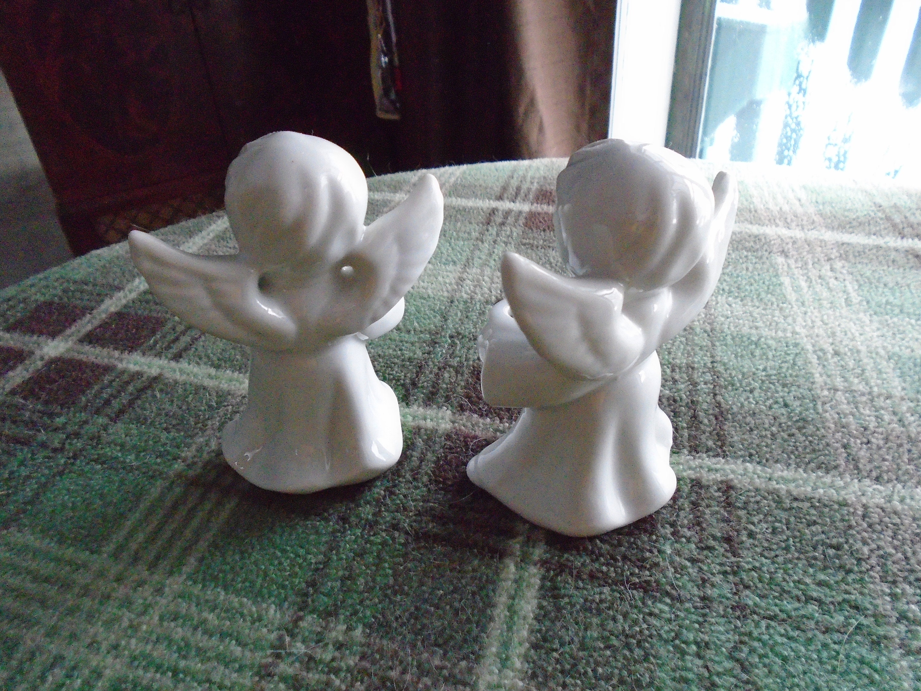 Vintage White Porcelain Angel Candle Holders Etsy