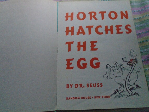 Horton Hatches the Egg by Dr. Seuss Hardcover Book - Etsy