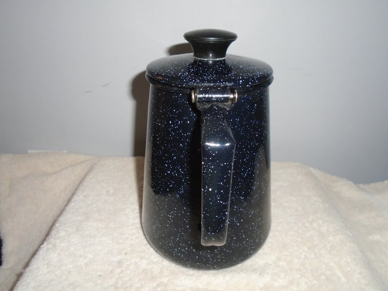 Vintage Blue Enamelware Fireside Camping Coffee Pot Etsy