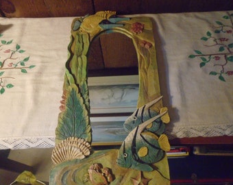 Vintage Tropical Fish Wall Hanging Mirror