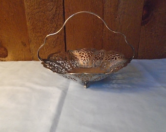 Vintage Silver Plated Filigree Lovelace Basket