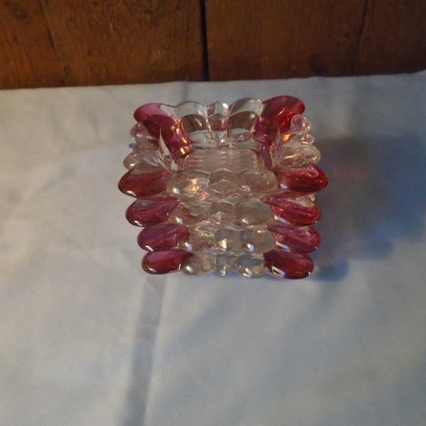 Vintage Westmoreland Ruby Red Cranberry Flash Glass Ashtray Set of 4