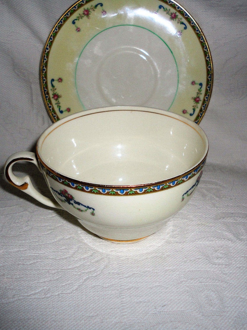 Pope Gosser China Tea Cup and Saucer Vintage Melrose Pattern Etsy