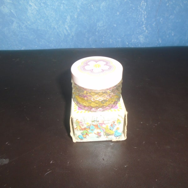 Vintage Avon Apple Blossom Cream Sachet Jar With Original Box