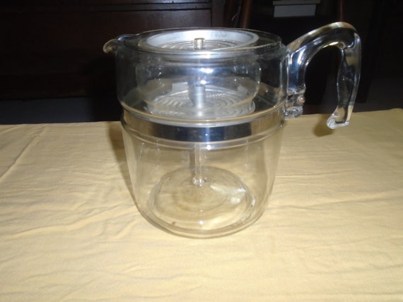 Vintage Pyrex Tall Coffee Pot Pyrex 9 Cup Percolator Vintage Glass  Percolator Pyrex Flameware 