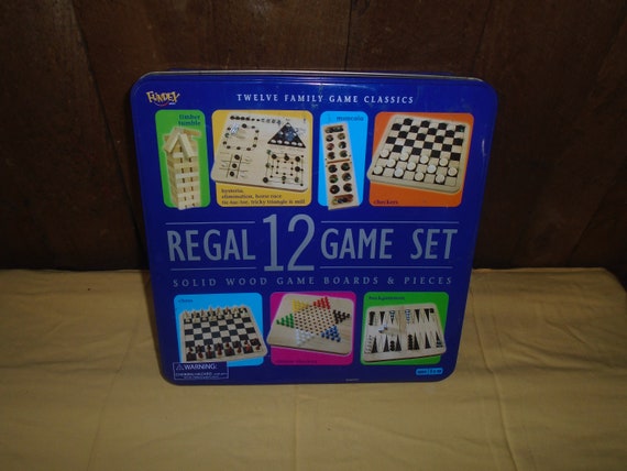 Vintage Solid Wood 12 Game Set by Regal Tin Boxed - Etsy