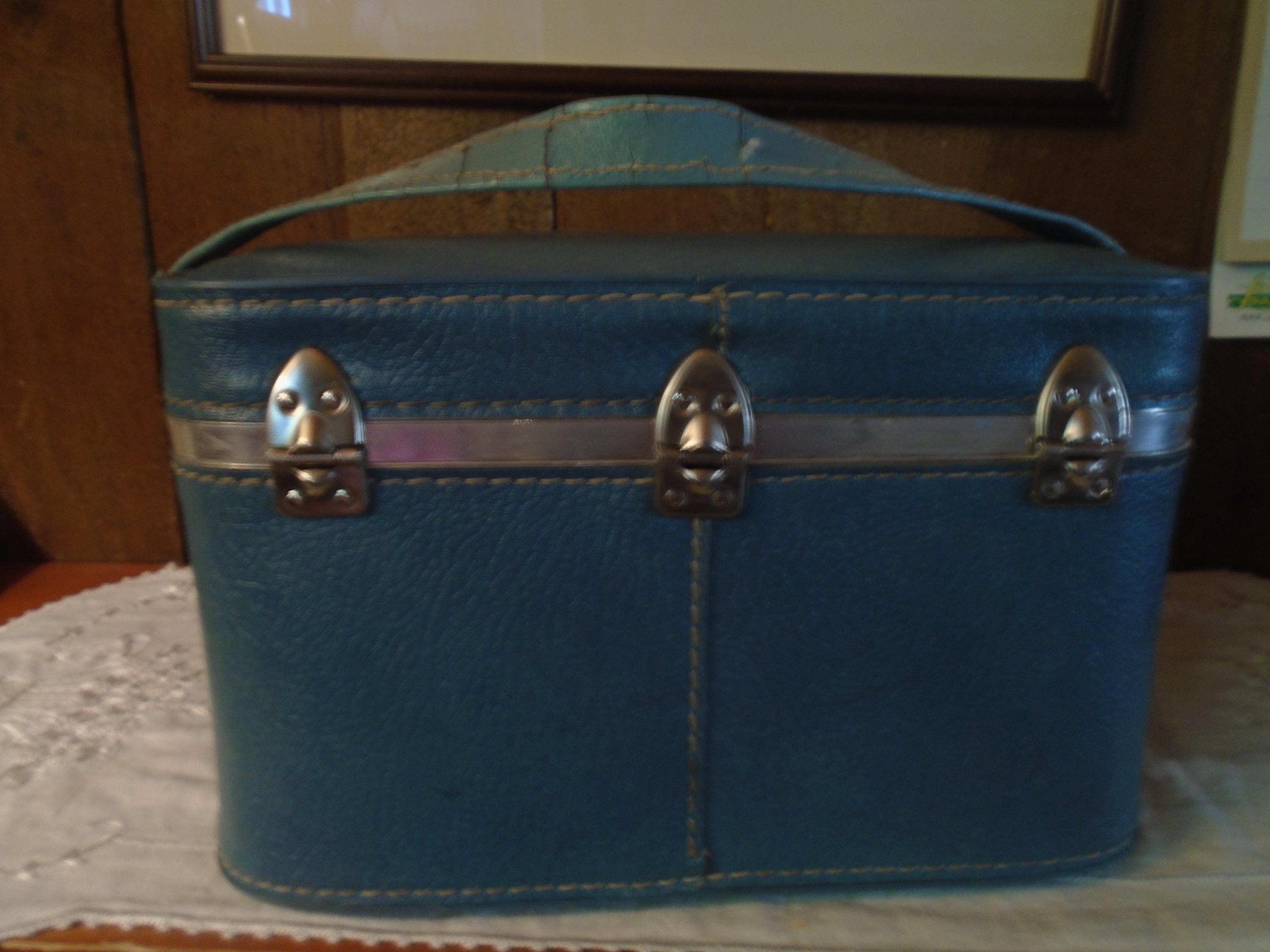 Vintage Blue US Trunk Co Citation Combination Lock Cosmetic Travel 