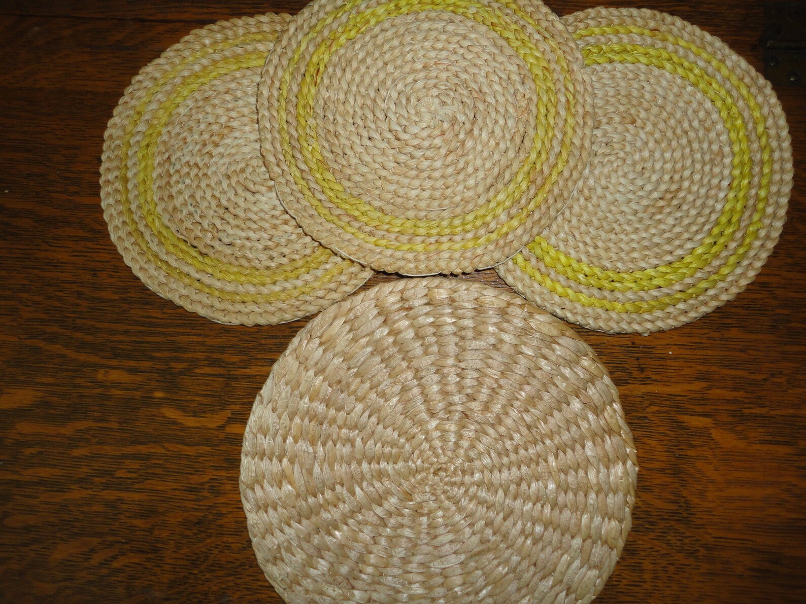 Vintage Straw Woven Hot Pads Trivets Coasters Etsy