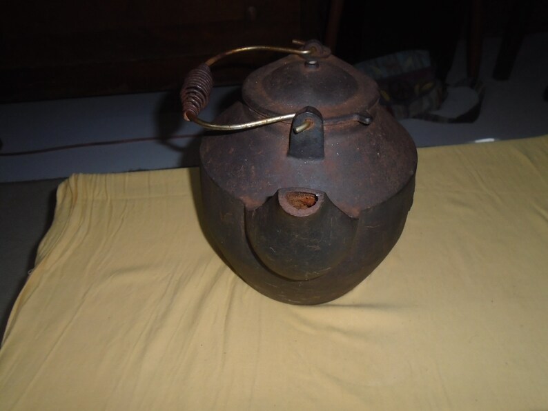Vintage John Wright Cast Iron Tea Kettle Etsy