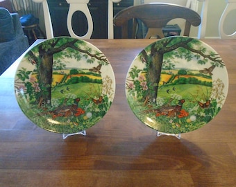 Wedgwood Collectors Edition Plates Meadows and Wheatfields Set of 2 Made in England Boxed with Certificate of Authenticity
