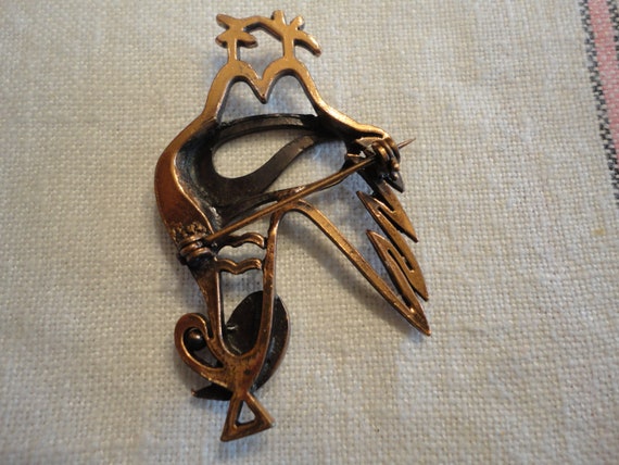 Vintage Rebajes Copper Rooster Brooch Pin - image 7