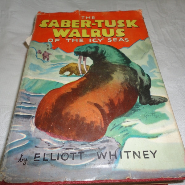 Vintage Hard Cover Book The Saber Tusk Walrus Of The Icy Seas By Elliott Whitney Whitman Publishing Company Big Game Series