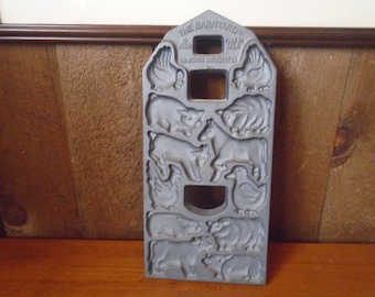 John Wright Cast Iron The Barnyard Double Sided Candy Cookie Mold Pan