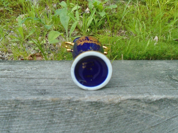 Vintage Limoges Castel Cobalt Blue 22 K Gold Accent Romantic