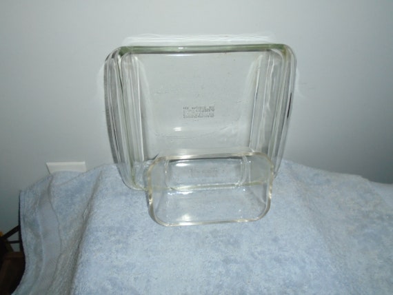 Pyrex Clear Glass Loaf Bread Pan Brownie Baking Dish Set of - Etsy