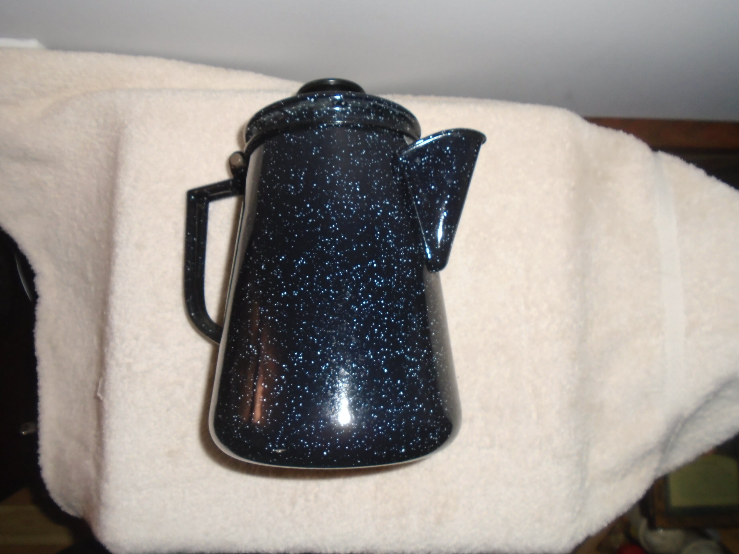 Vintage Blue Enamelware Fireside Camping Coffee Pot Etsy