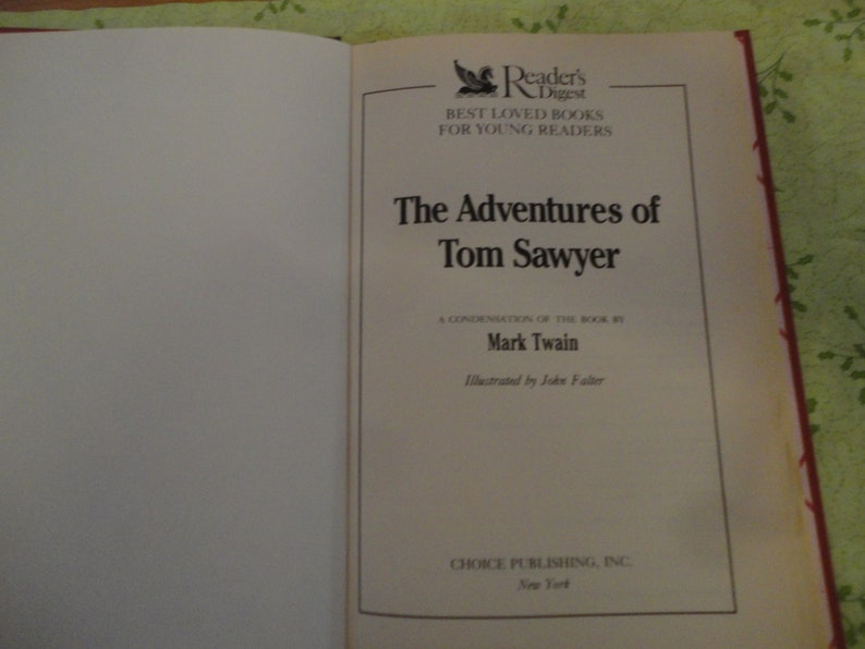 Vintage the Adventures of Tom Sawyer Mark Twain Book Reader's Digest - Etsy