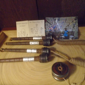 Vintage Bobbin Yo-Yo and Skipping Ropes from England with Pamphlet and Postcard