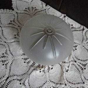 Vintage Ceiling Globe Light Fixture Frosted Glass Starburst Design