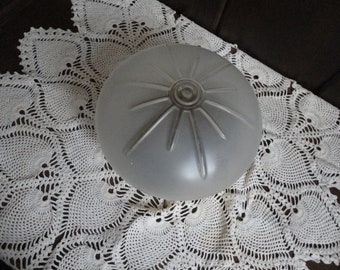 Vintage Ceiling Globe Light Fixture Frosted Glass Starburst Design