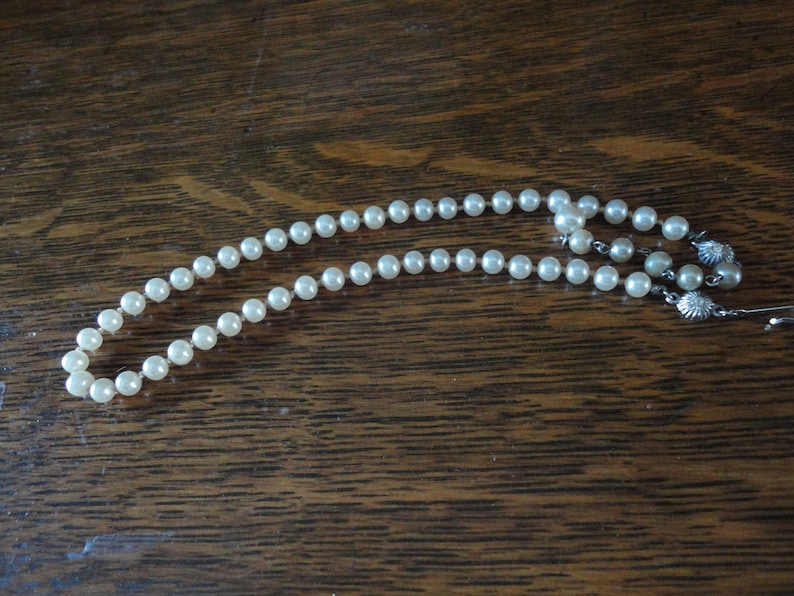 Faux Champagne Color Pearl Bead Choker Necklace image 4