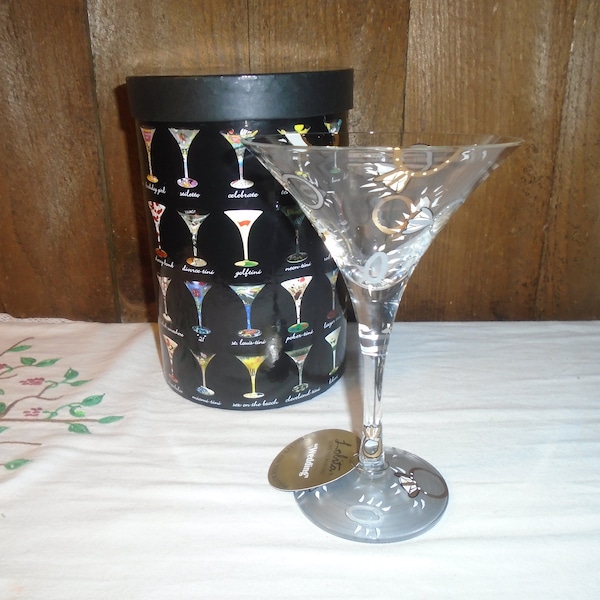 Lolita Wedding Martini Recipe Glass New In Box Hand Painted