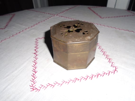 Vintage Brass Heart Trinket Box Made In India - image 1