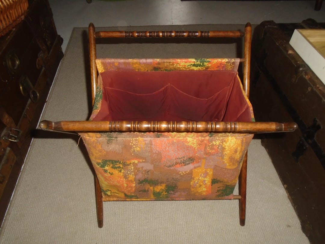 Textile Magazine Rack Vintage Wood Collapsible Sewing Magazine Storage Rack - Etsy
