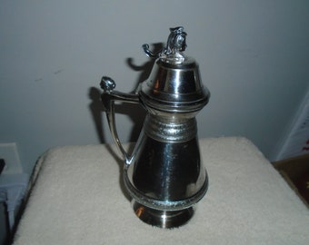 Antique Rogers Smith and Co Quadruple Silverplate Meriden Syrup Dispenser Pitcher Figural Lady Bird