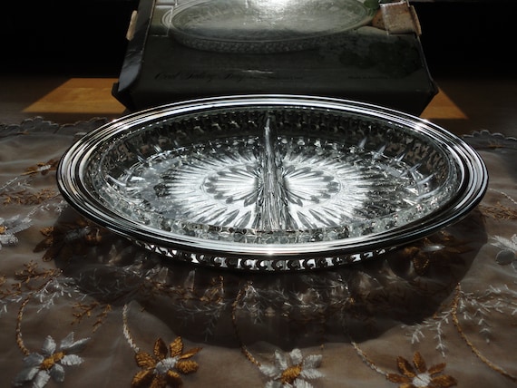 Vintage Oneida Silver Plate Gallery Tray, Glass Insert & Box - Etsy