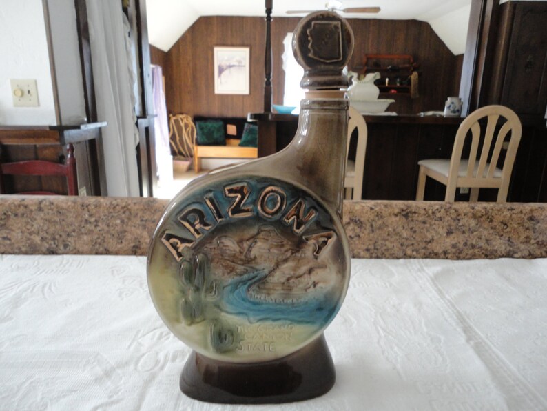 Vintage Arizona Jim Beam Whiskey Decanter Bottle Barware 1968 Etsy