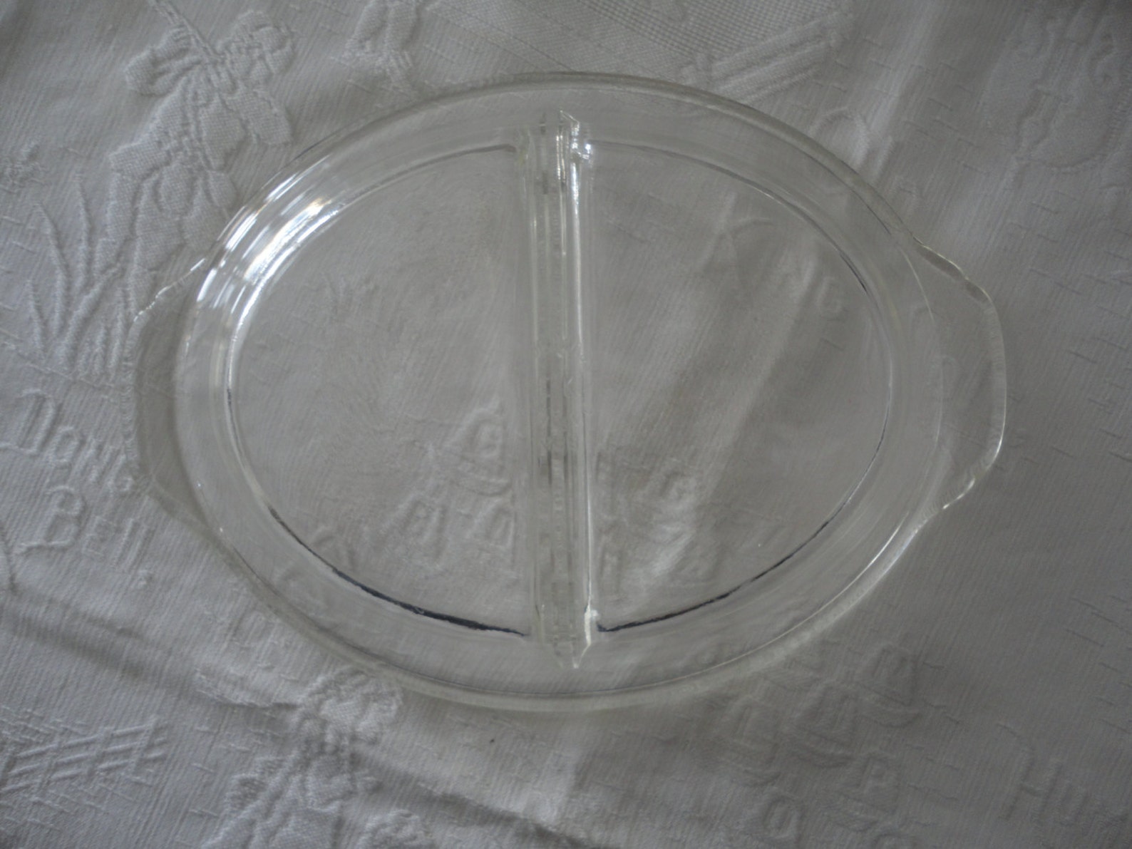 Fire King Clear Glass Divided Serving Dish Vintage Ovenware Etsy