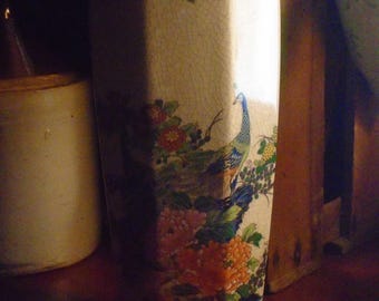 Vintage Japanese Peacock Floral Decorative Vase