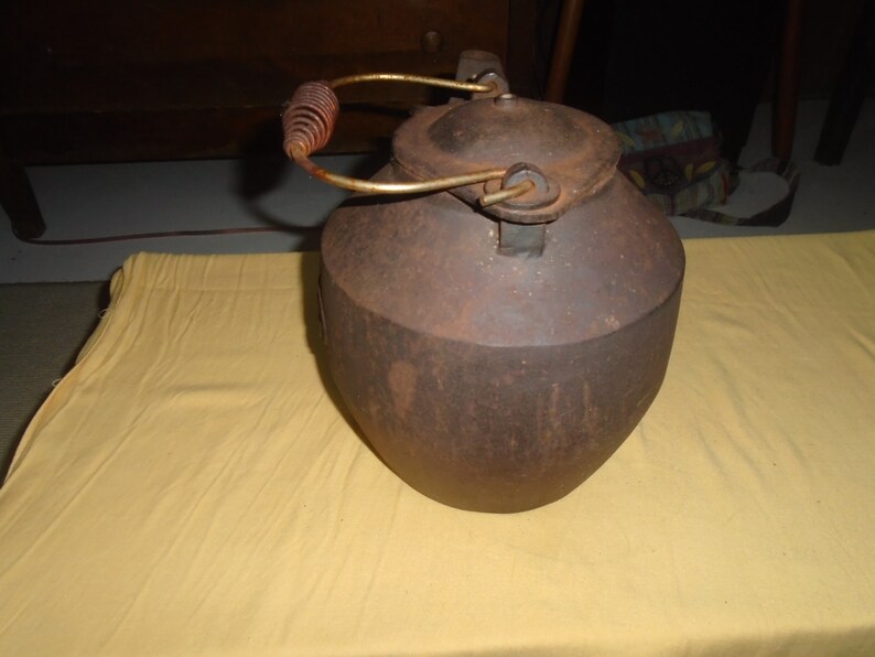 Vintage John Wright Cast Iron Tea Kettle Etsy