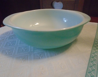 Vintage Pyrex Casserole Dish 2 Quart Round Bowl, Turquoise Blue Mid Century Kitchenware