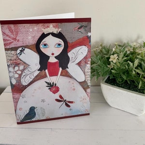 5x7 &quot;Fairy Queen&quot; greeting card-Blank Note Card, thank you card, birthday card, thinking of you card, fairy art, fairy decor,