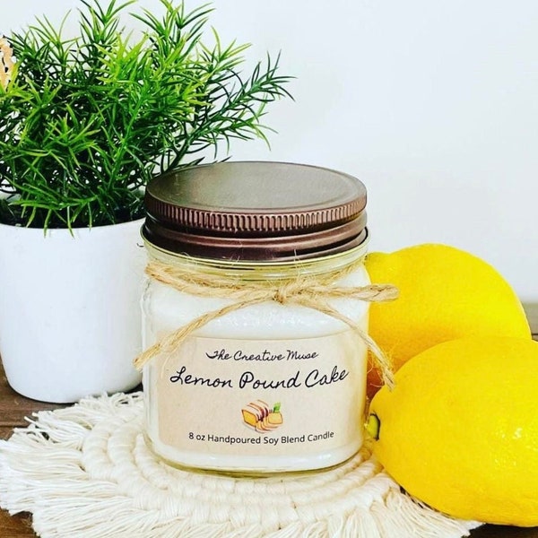 Lemon Pound Cake Mason Jar Candle 8 oz